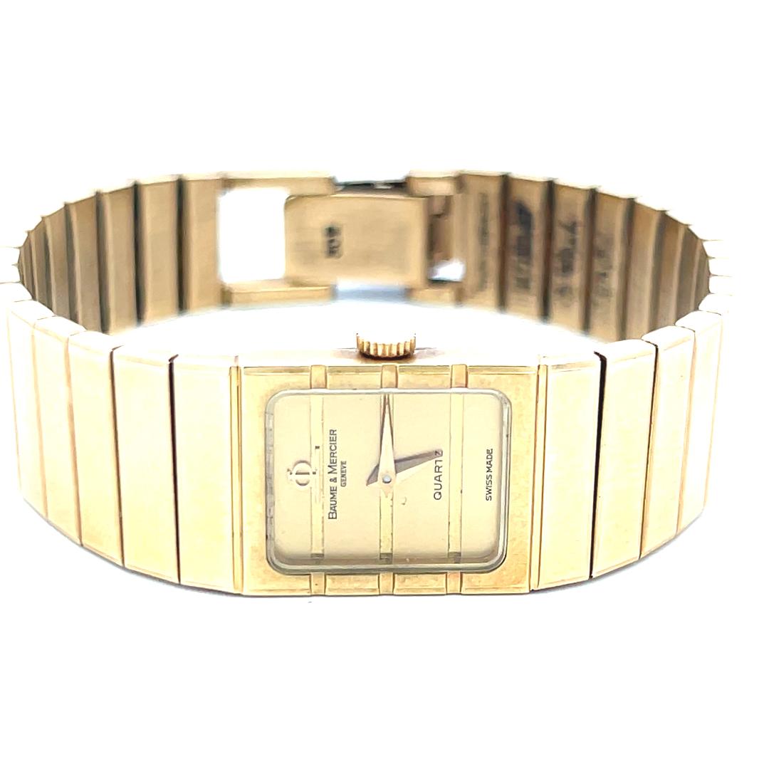 Baume & Mercier Vintage 41.44 Grams 14 Karat Yellow Gold Wrist Watches For Sale 2