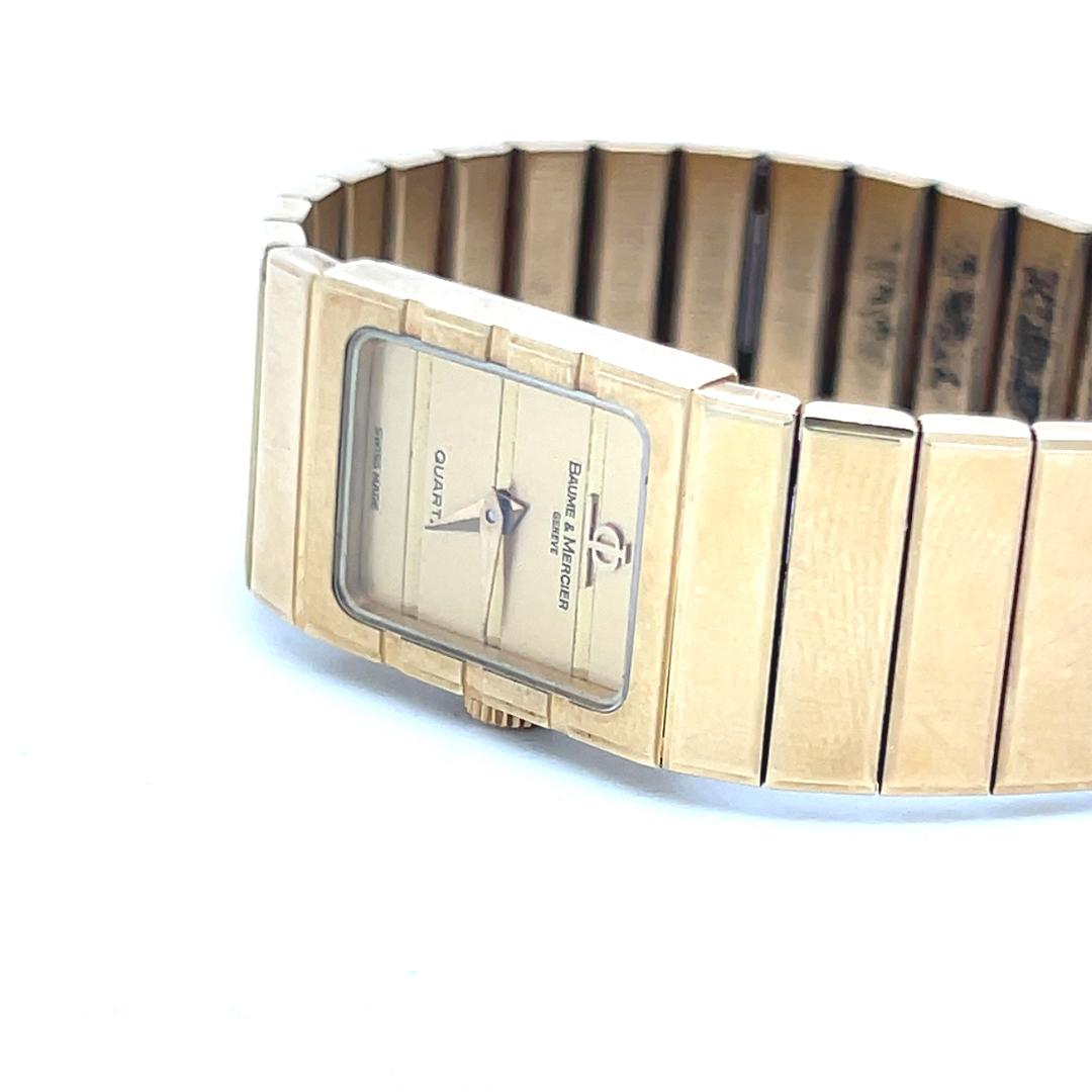 Baume & Mercier Vintage 41.44 Grams 14 Karat Yellow Gold Wrist Watches For Sale 4