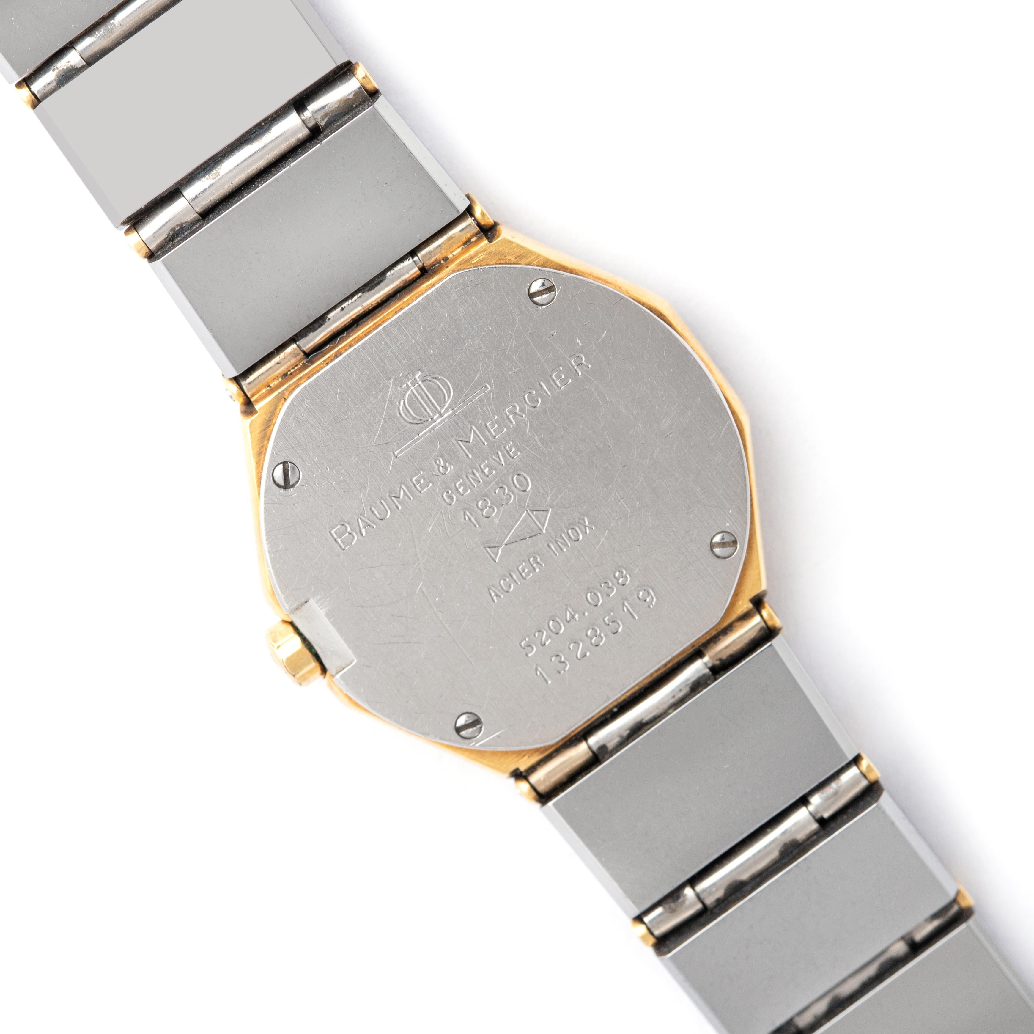Baume & Mercier, montre-bracelet vintage d'avant-garde en acier inoxydable Unisexe en vente