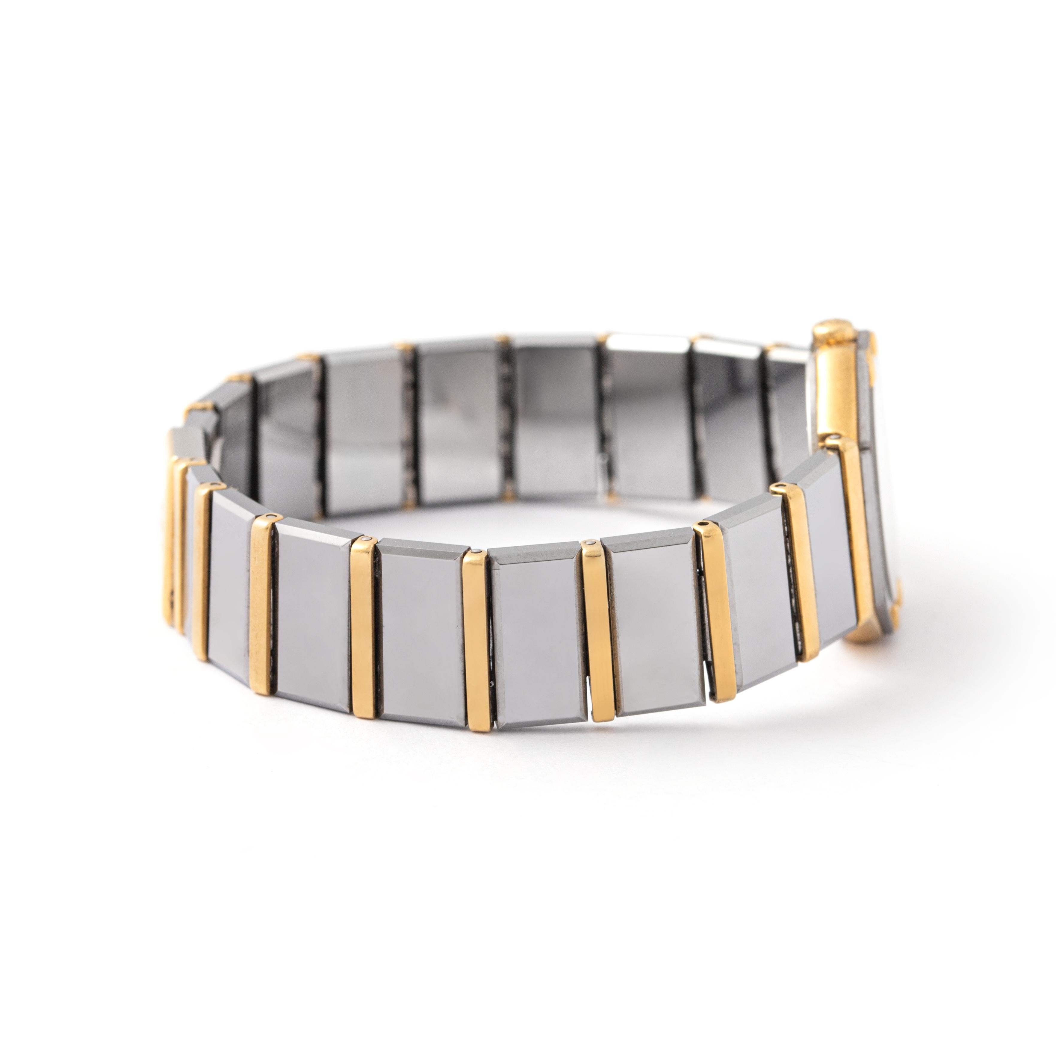 Baume & Mercier, montre-bracelet vintage d'avant-garde en acier inoxydable en vente 2