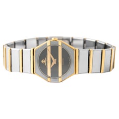 Baume & Mercier, montre-bracelet vintage d'avant-garde en acier inoxydable