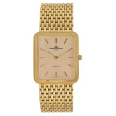 Baume & Mercier Vintage Square 1980s Orologio da polso unisex in oro giallo 14 carati