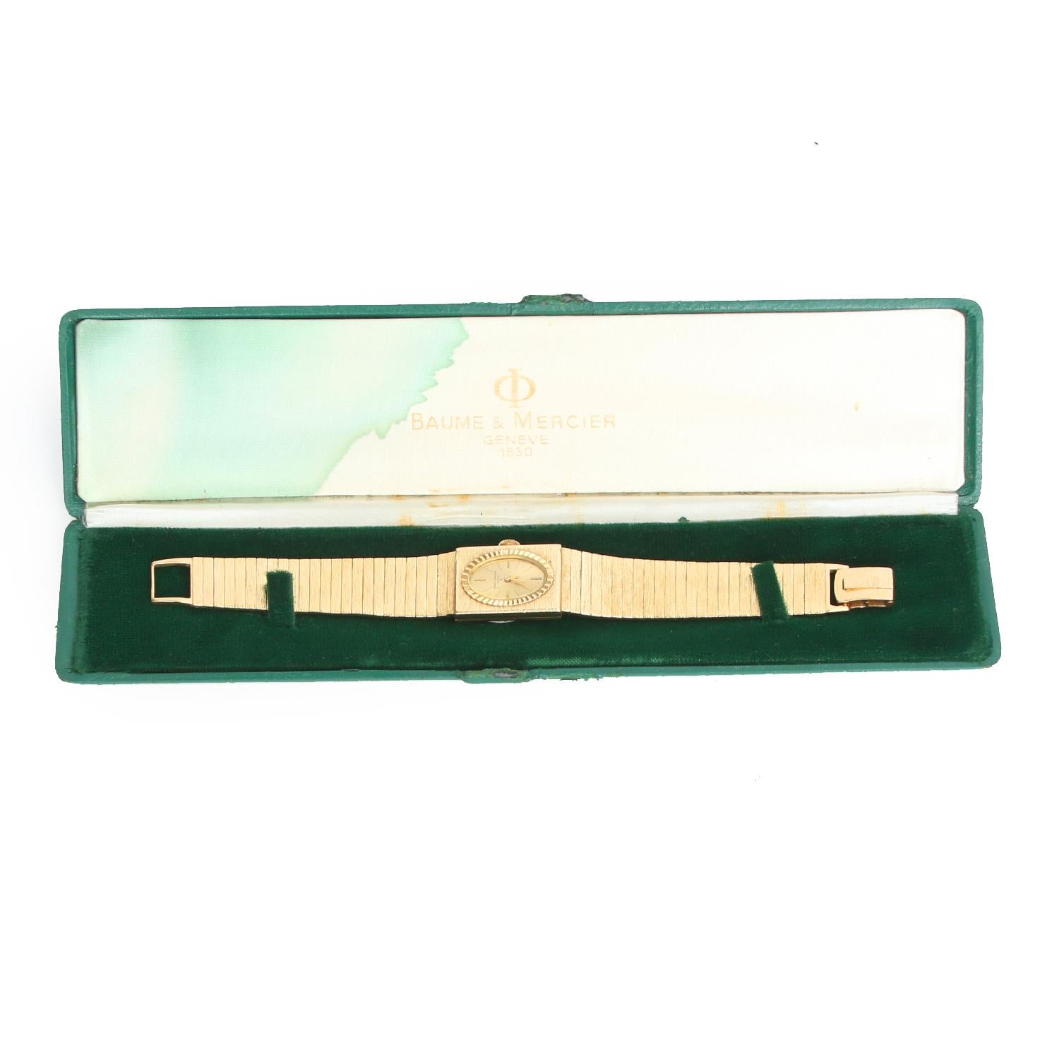vintage baume & mercier 14k gold ladies watch
