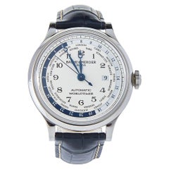 Baume & Mercier White Stainless Steel Capeland Worldtimer Men's Wristwatch 44mm