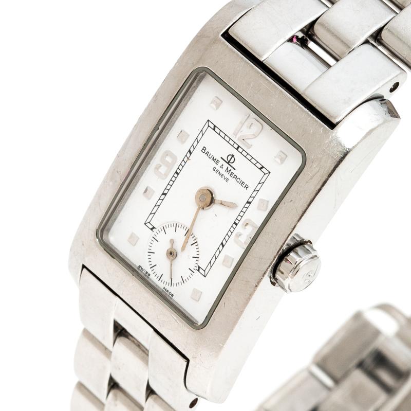 Baume & Mercier Hampton MV045139 Damenarmbanduhr aus weißem Edelstahl 20MM (Zeitgenössisch)