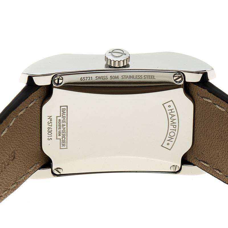 Baume & Mercier White Stainless Steel Hampton Women's Wristwatch 22 mm (Zeitgenössisch)