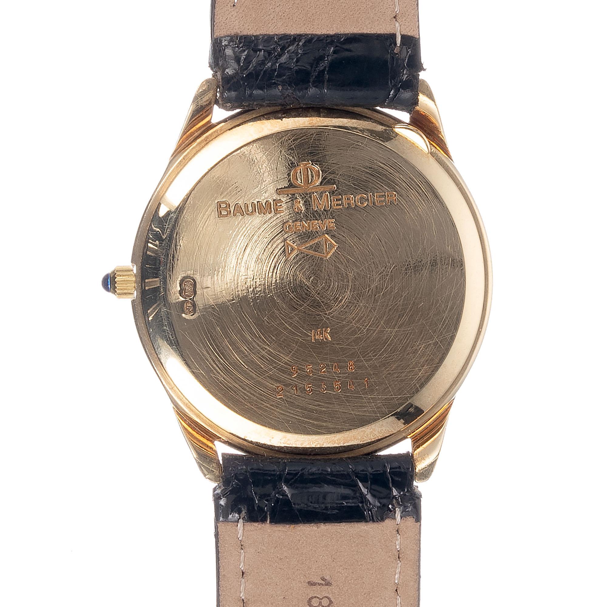 Baume Mercier Yellow Gold Date Quartz Men's Wristwatch 1