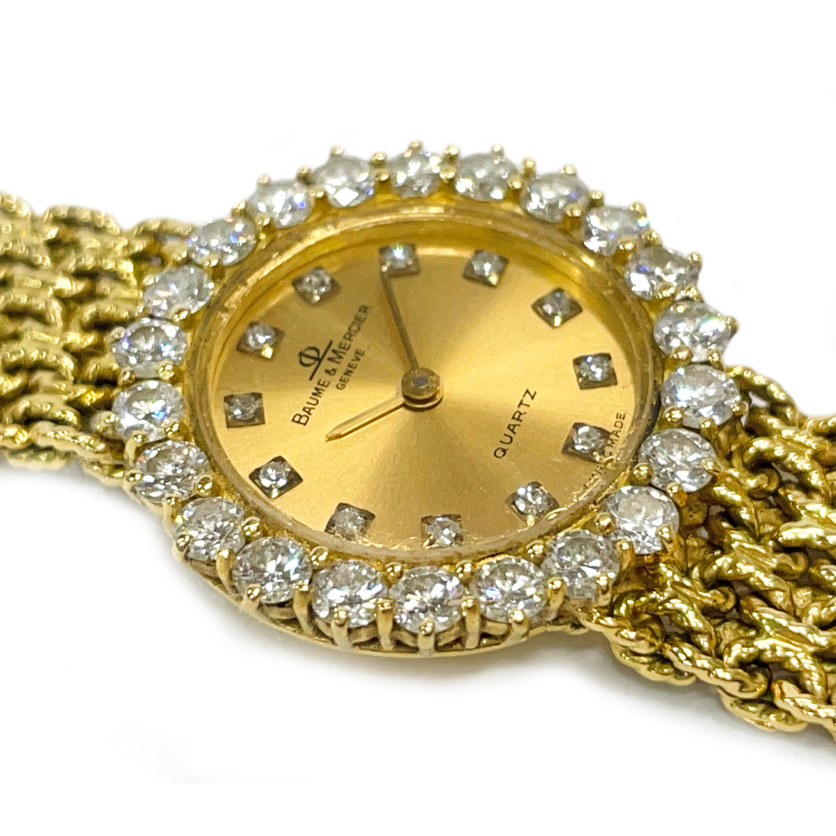 baume mercier 18k gold diamond watch