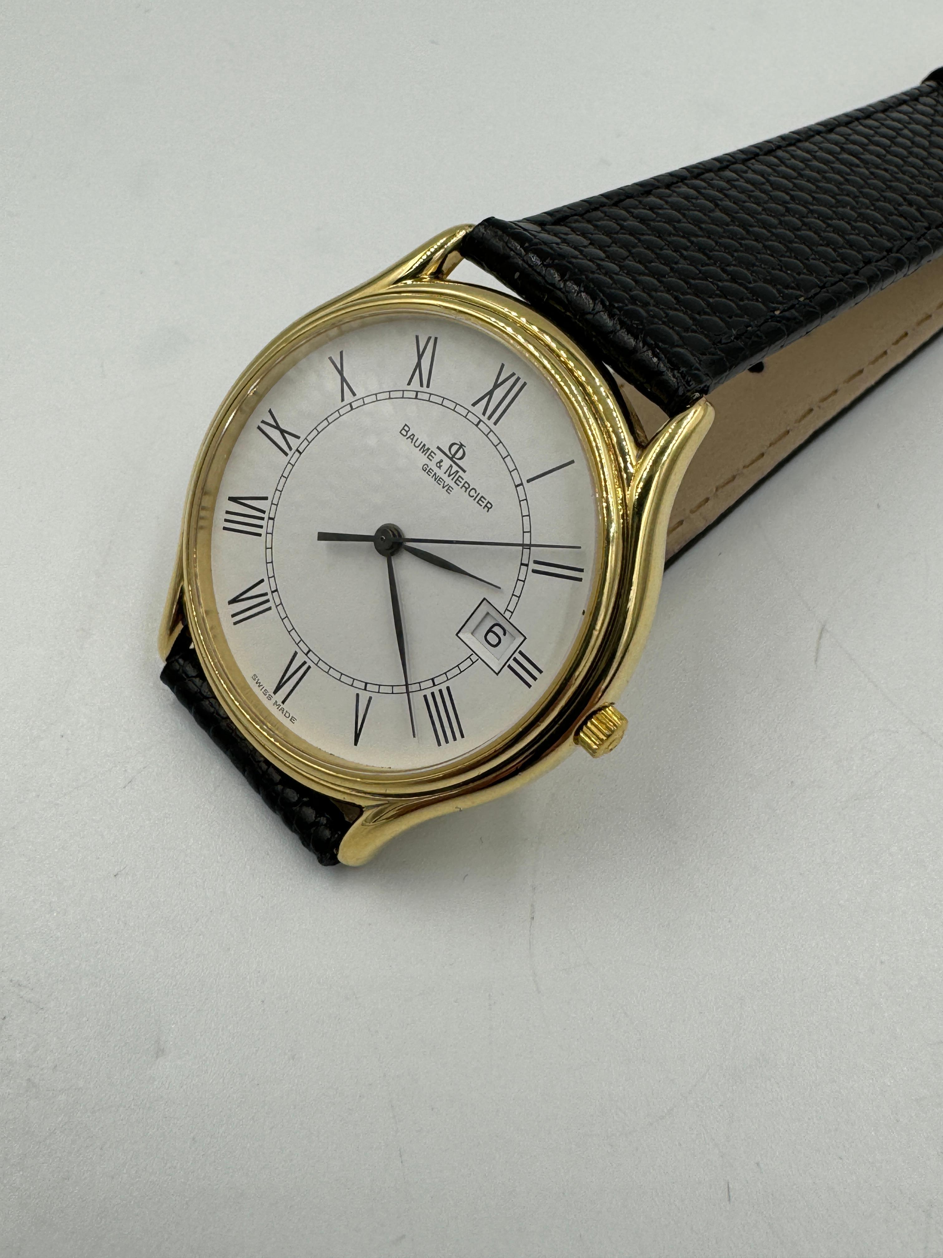 Contemporary Baume & Mercier Yellow Gold Wristwatch  For Sale