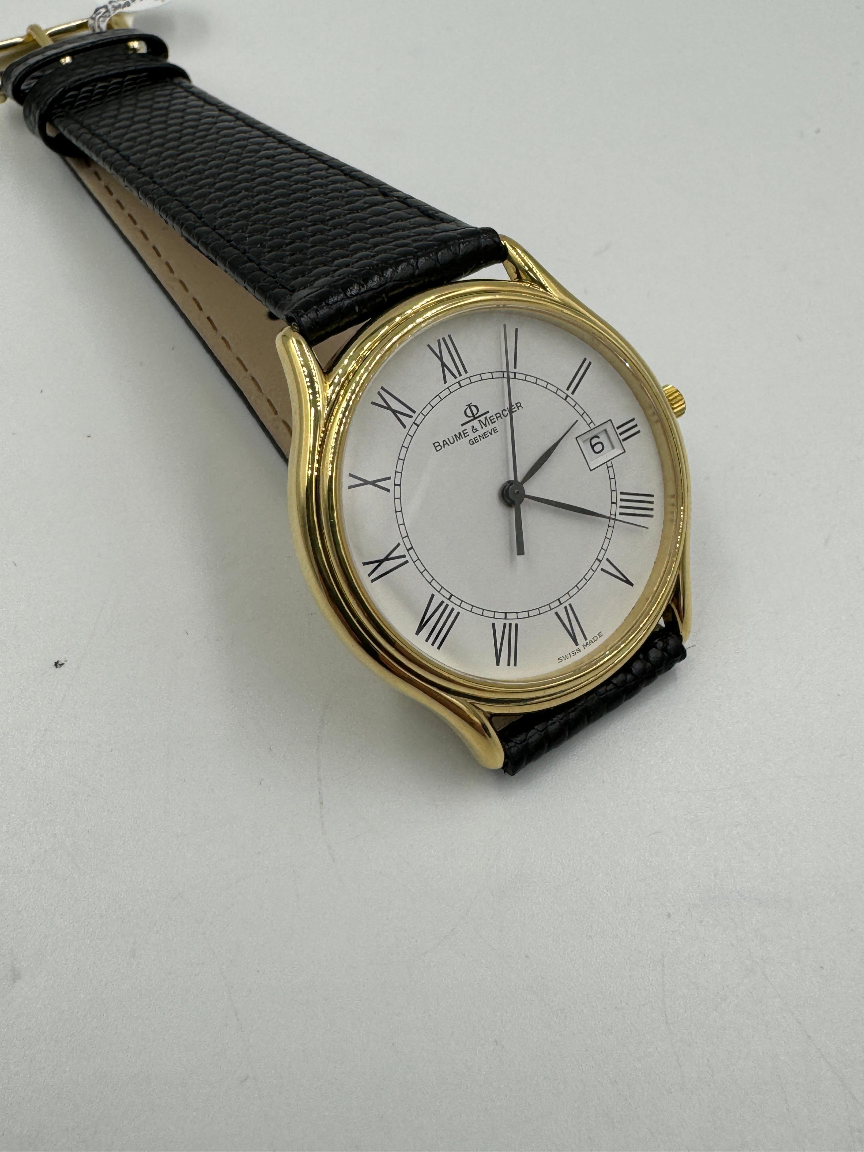 Baume & Mercier Gelbgold-Armbanduhr im Zustand „Gut“ in Los Angeles, CA