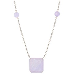 Baume Modern Parma Jade Jadeite 18 Karat White Gold Necklace