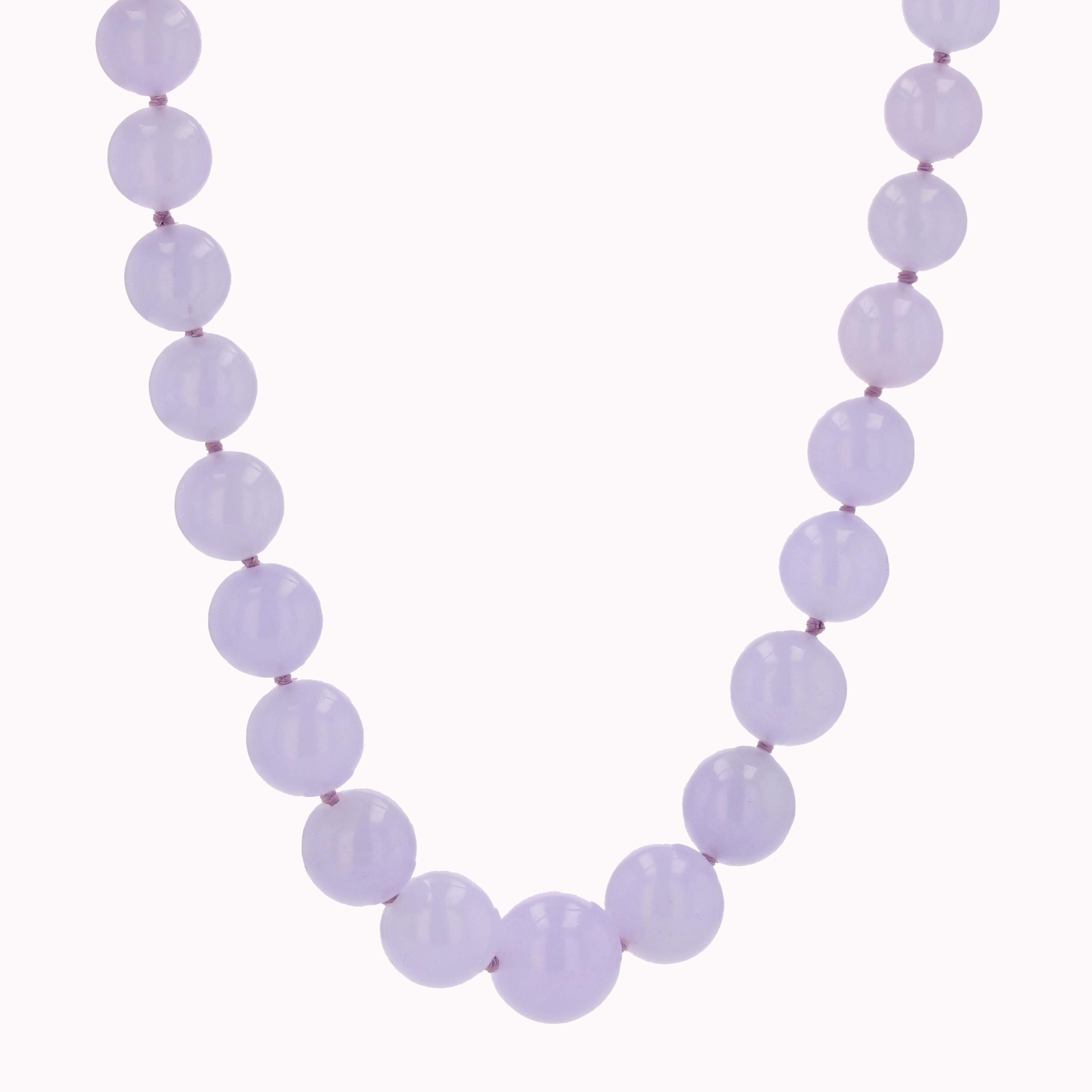 Baume Modern Parma Jade Jadeite Beads 18 Karat White Gold Necklace For Sale 1