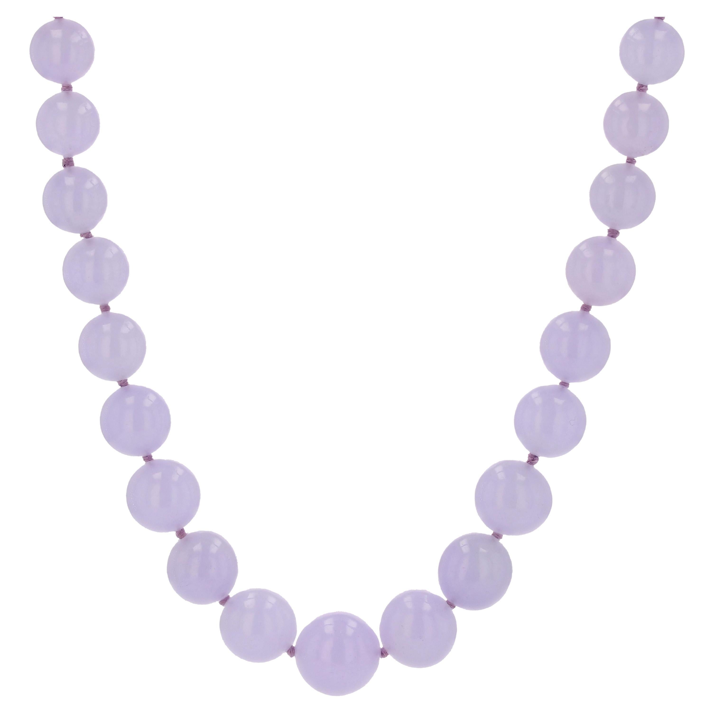 Baume Modern Parma Jade Jadeite Beads 18 Karat White Gold Necklace