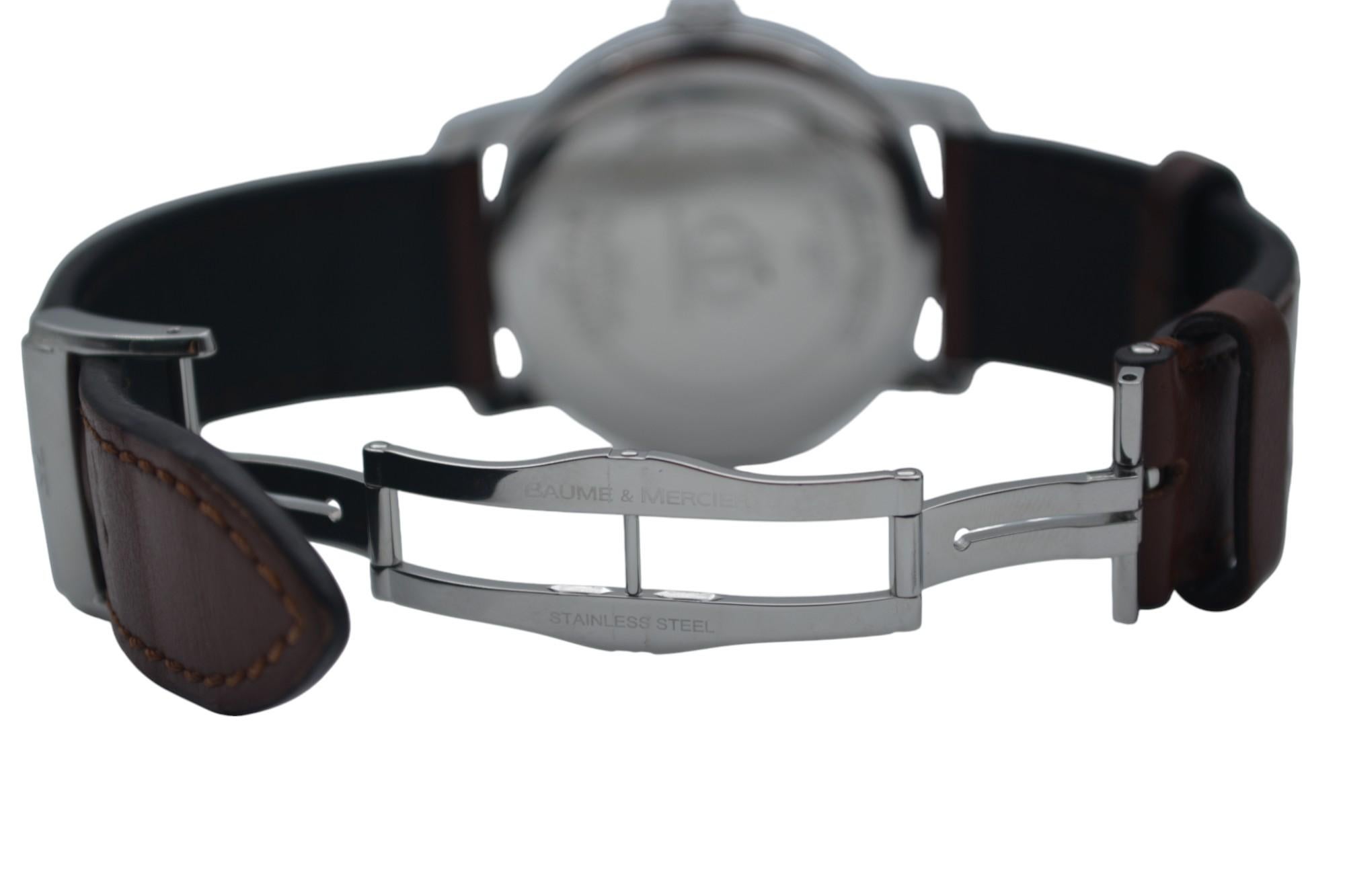 Baume&Mercier Classima GMT grande taille XL 42 avec cadran blanc en acier, réf. 65494 6