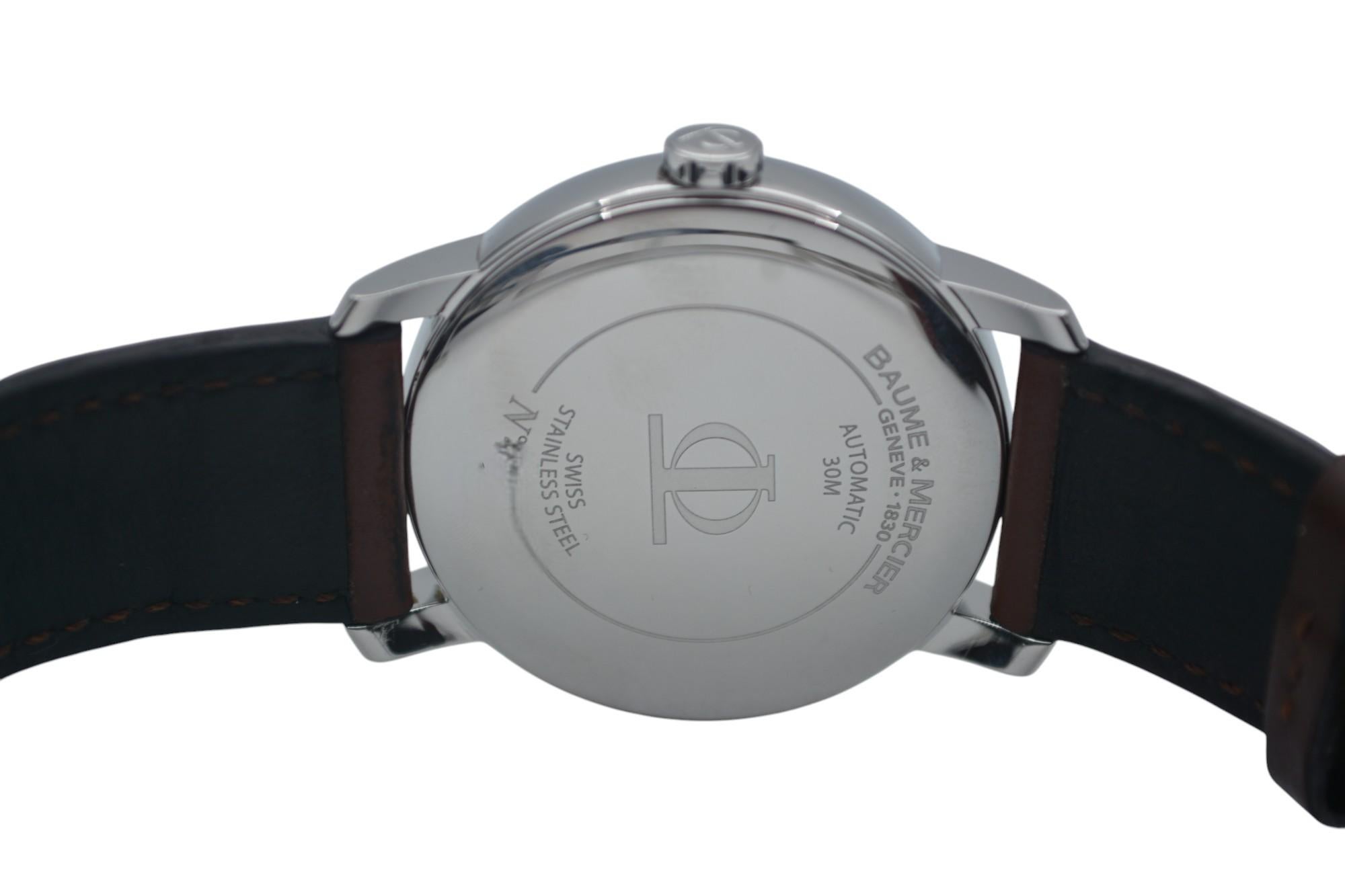 Baume&Mercier Classima GMT grande taille XL 42 avec cadran blanc en acier, réf. 65494 7