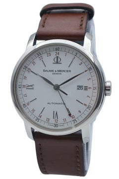 Baume&Mercier Classima GMT Gran Tamaño XL 42 Acero Esfera Blanca Automático Ref 65494