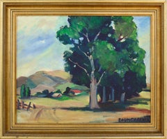 Fattoria nella valle - Paesaggio plein air in California