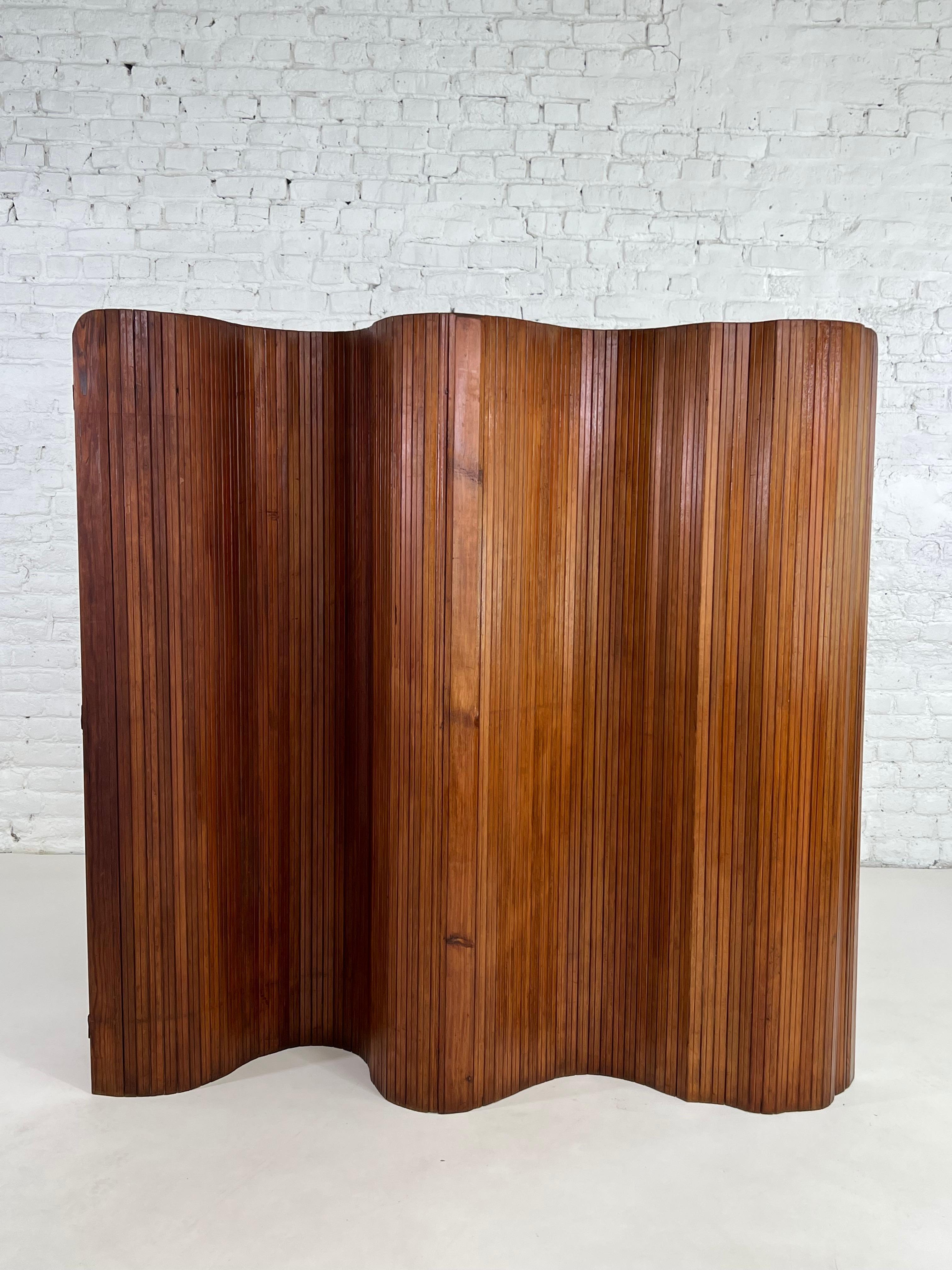 Baumman 1940s wooden folding screen divider.