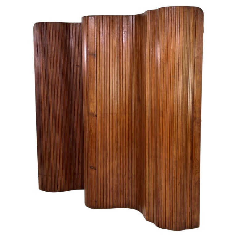 Baumman 1940s Wooden Folding Screen Divider For Sale