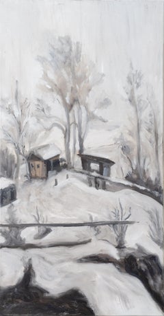 Art contemporain Kazakh de Baurjan Aralov - Paysage d'hiver
