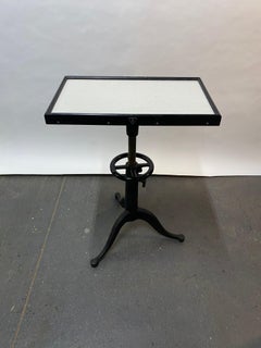 Bausch and Lomb White Vitrolite and Iron Optometrist's Table