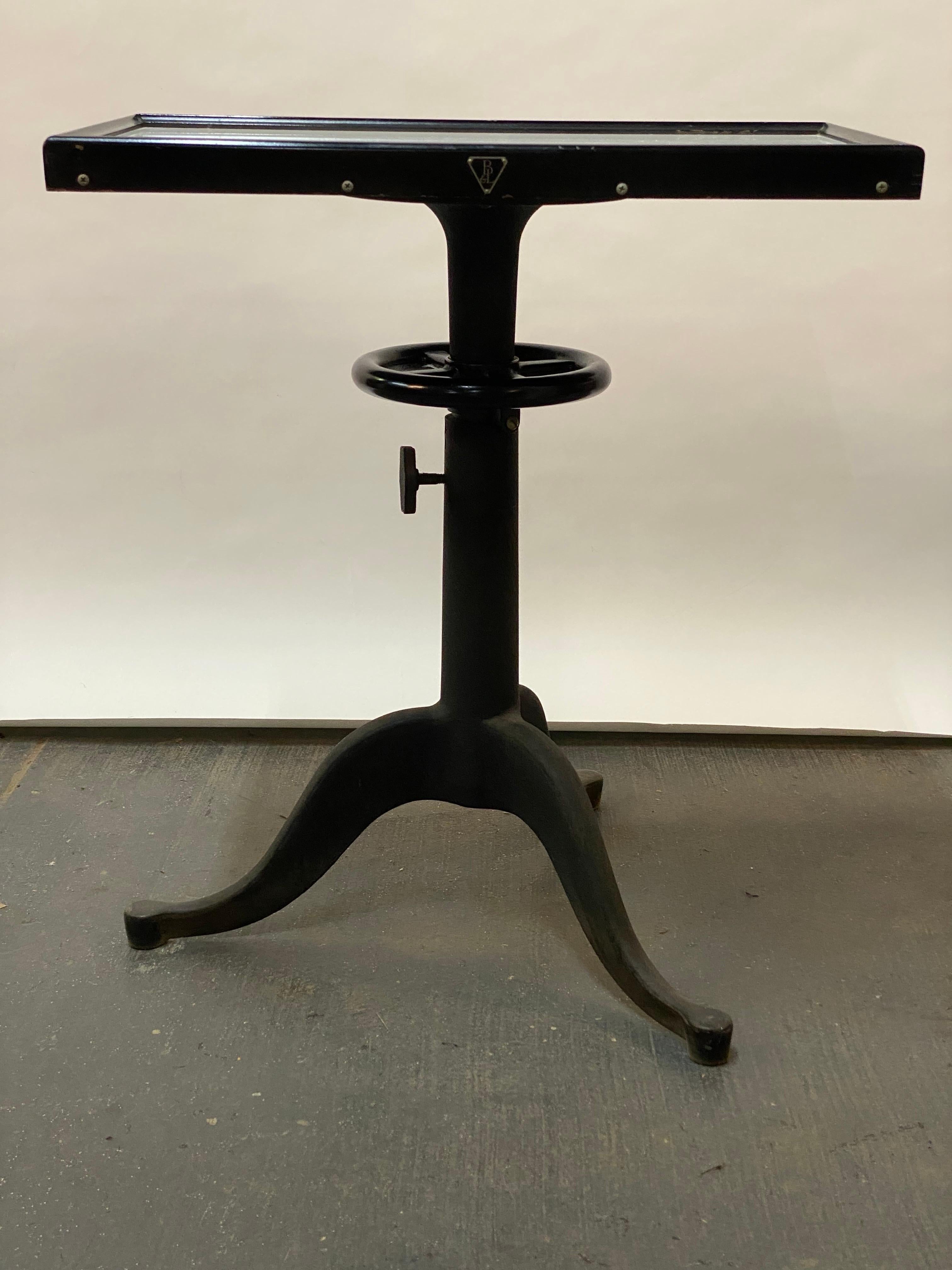 Mid-20th Century Bausch and Lomb White Vitrolite and Iron Optometrist's Table
