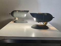 Bausch & Lomb Lámpara de escritorio articulada industrial, Lámpara de pie Moderna de mediados de siglo