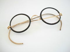 Bausch & Lomb, Vintage Black Rim & Gold Child's Eyeglasses, Canada, circa 1940s