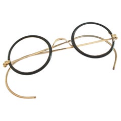 Bausch & Lomb, Vintage Black Rim & Gold Child's Eyeglasses, Canada, circa 1940s