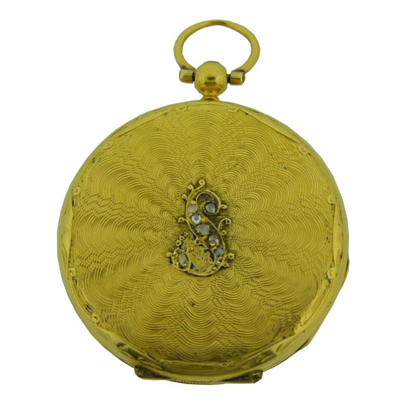 Bautte & Co. 18 Karat Yellow Gold Keywind Pendant Pocket Watch In Excellent Condition For Sale In Long Beach, CA