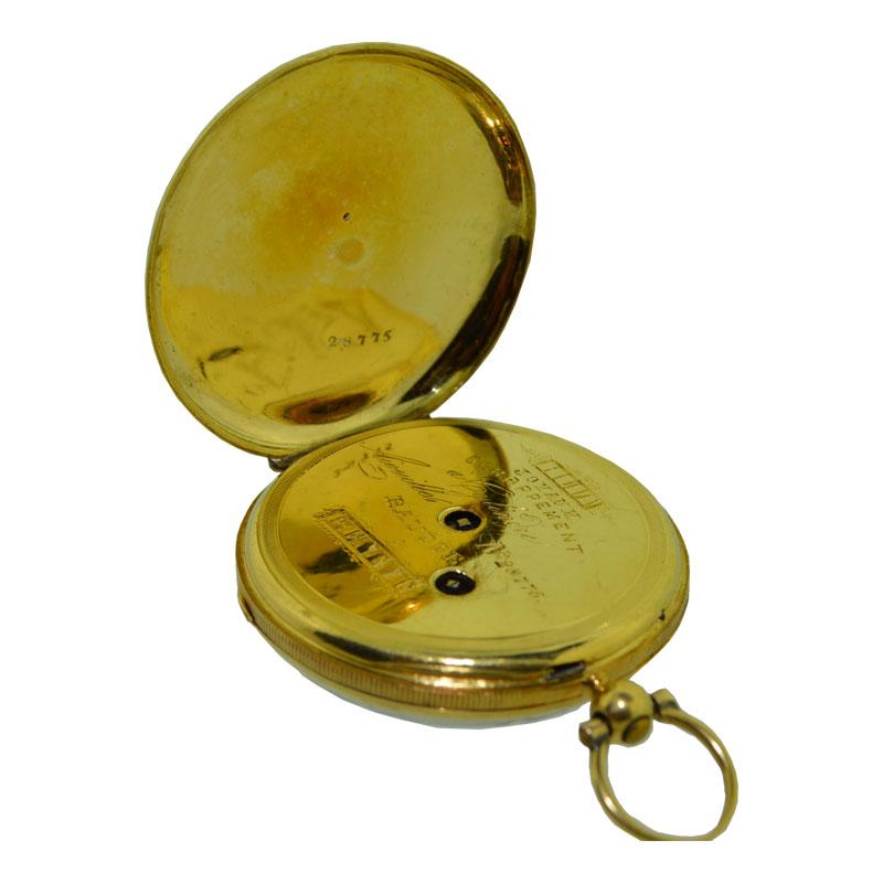 Bautte & Co. 18 Karat Gelbgold Schlüsselwind-Taschenuhr mit Anhänger im Angebot 5