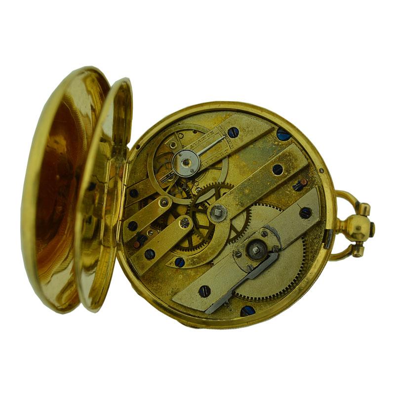 Bautte & Co. 18 Karat Yellow Gold Keywind Pendant Pocket Watch For Sale 3