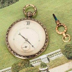 Bautte & Moynier Rare Gold & Enamel Jump Hour Pocket Watch C1825