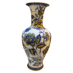 Bavaria Porcelain Vase, Mid-Century German, Cobalt Blue 
Yellow, 1950