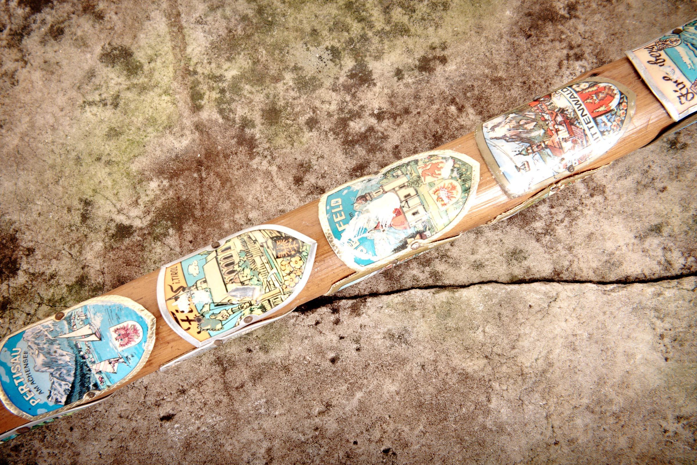Wood Bavarian Badges Walking Stick