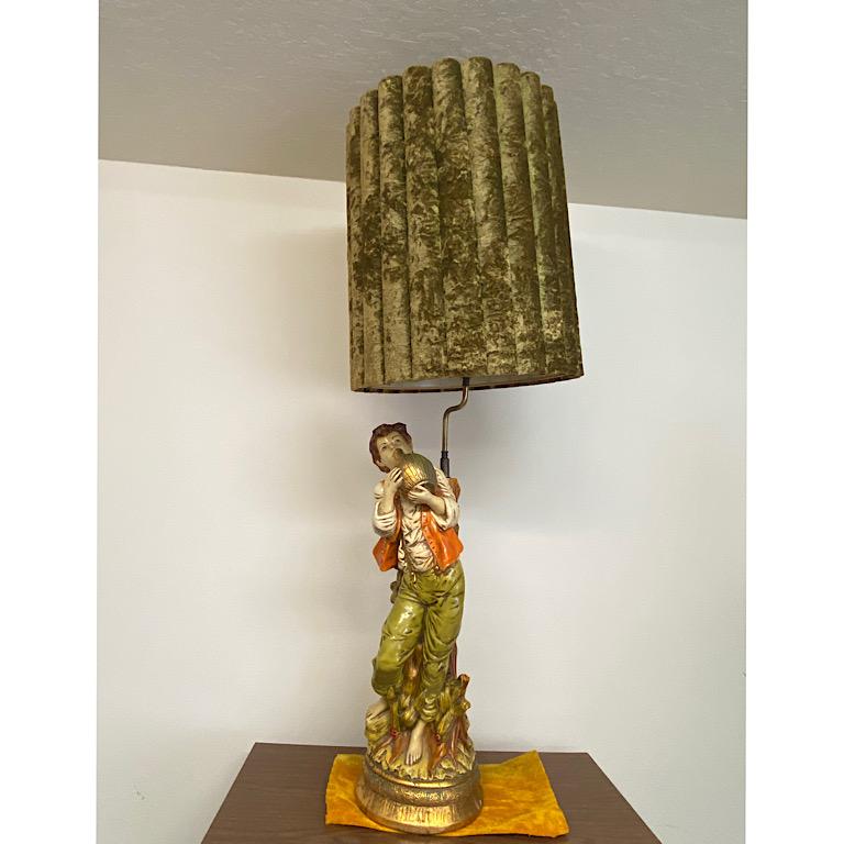 Bavarian Clay Lamp  In Good Condition For Sale In Orange, CA