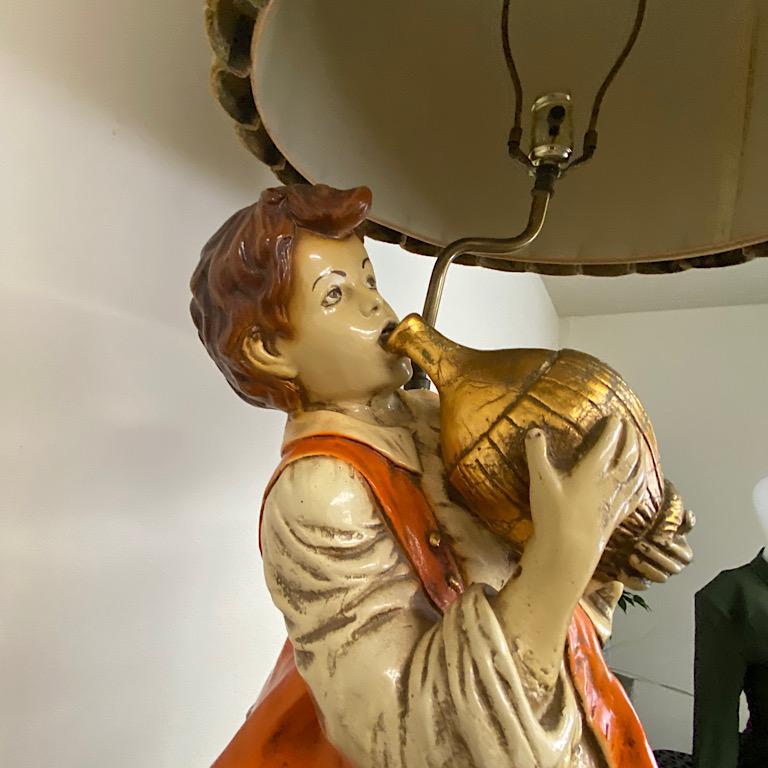 Mid-20th Century Bavarian Clay Lamp For Sale