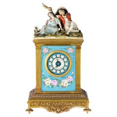 Bavarian Clock in Capodimonte Porcelain by Tiche, 20th Century
