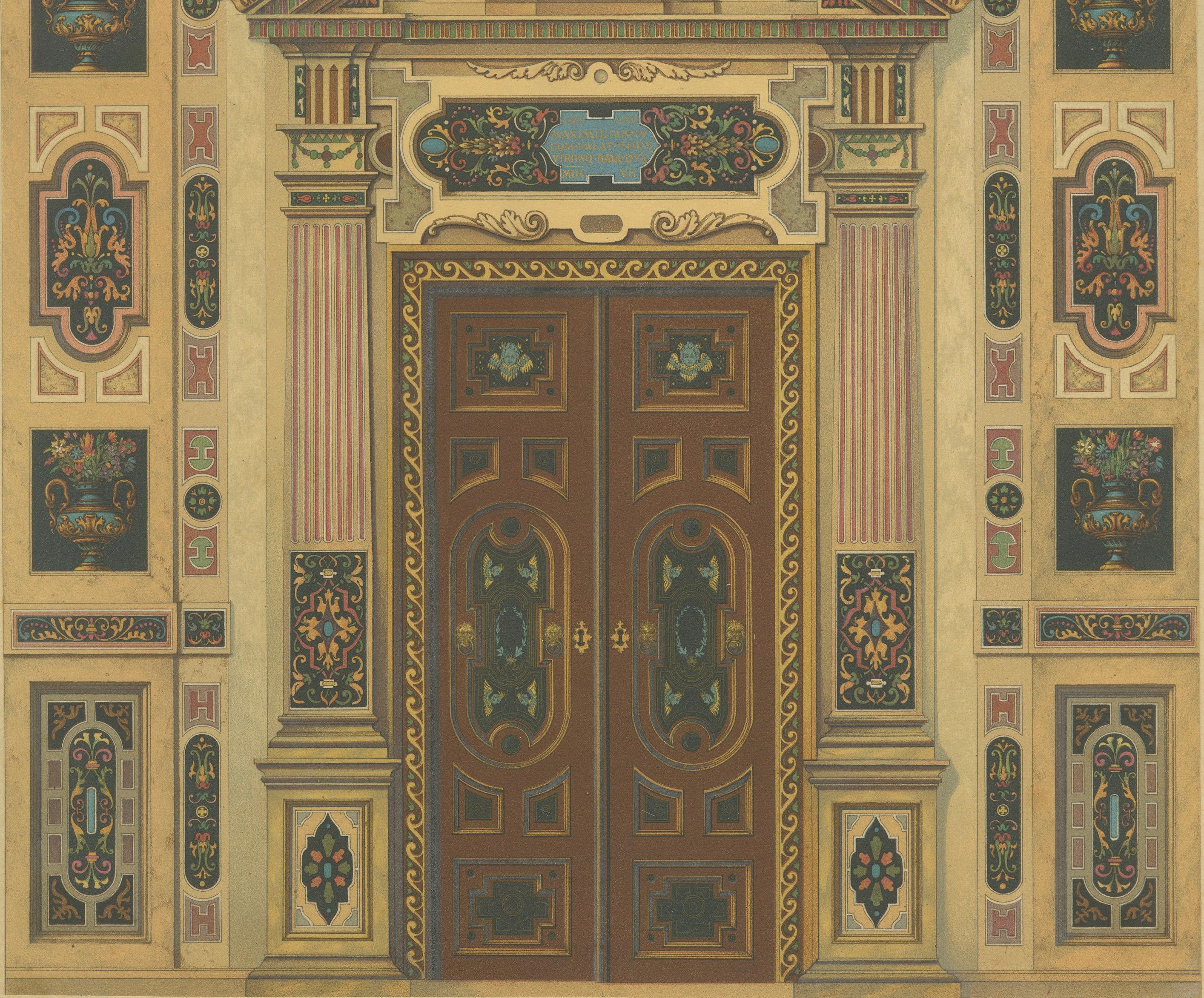 Bavarian Ecclesiastical Chromolithographs, Gothic Revival Design, 1874