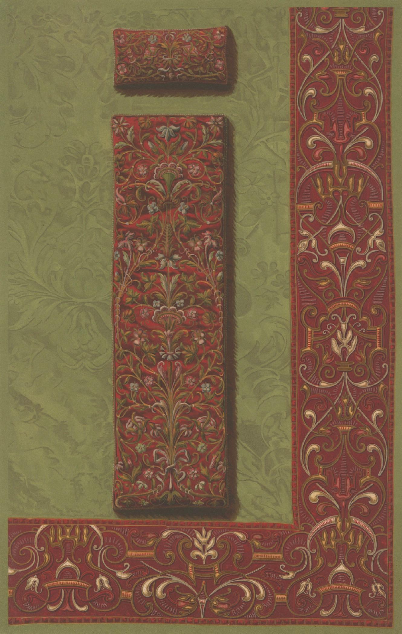 Bavarian Ecclesiastical Chromolithographs, Gothic Revival Design, 1874