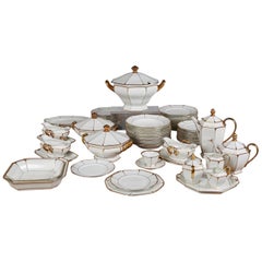 Bavarian Gilt Porcelain Art Deco Dinner and Dessert Service