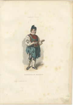 Bavarian Innkeeper Print Miesbach 1853 by Compte-Calix – Hand-Colored Lithograph