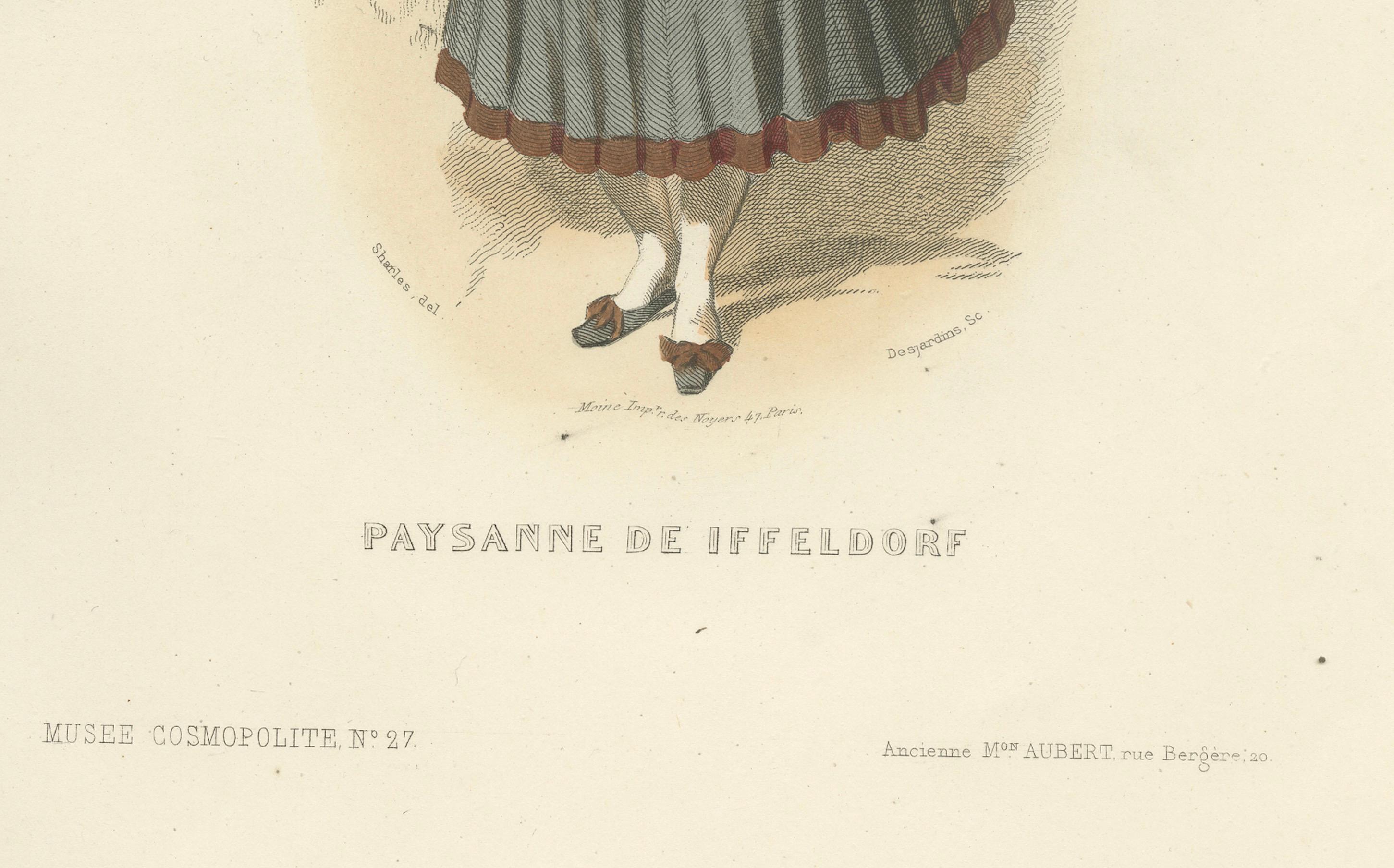 Bavarian Peasant Woman Print Iffeldorf Germany 1853 by Compte-Calix – Lithograph For Sale 2