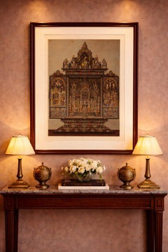 Bavarian Royal Chapel Altar Chromolithograph, 19th Century, Unframed