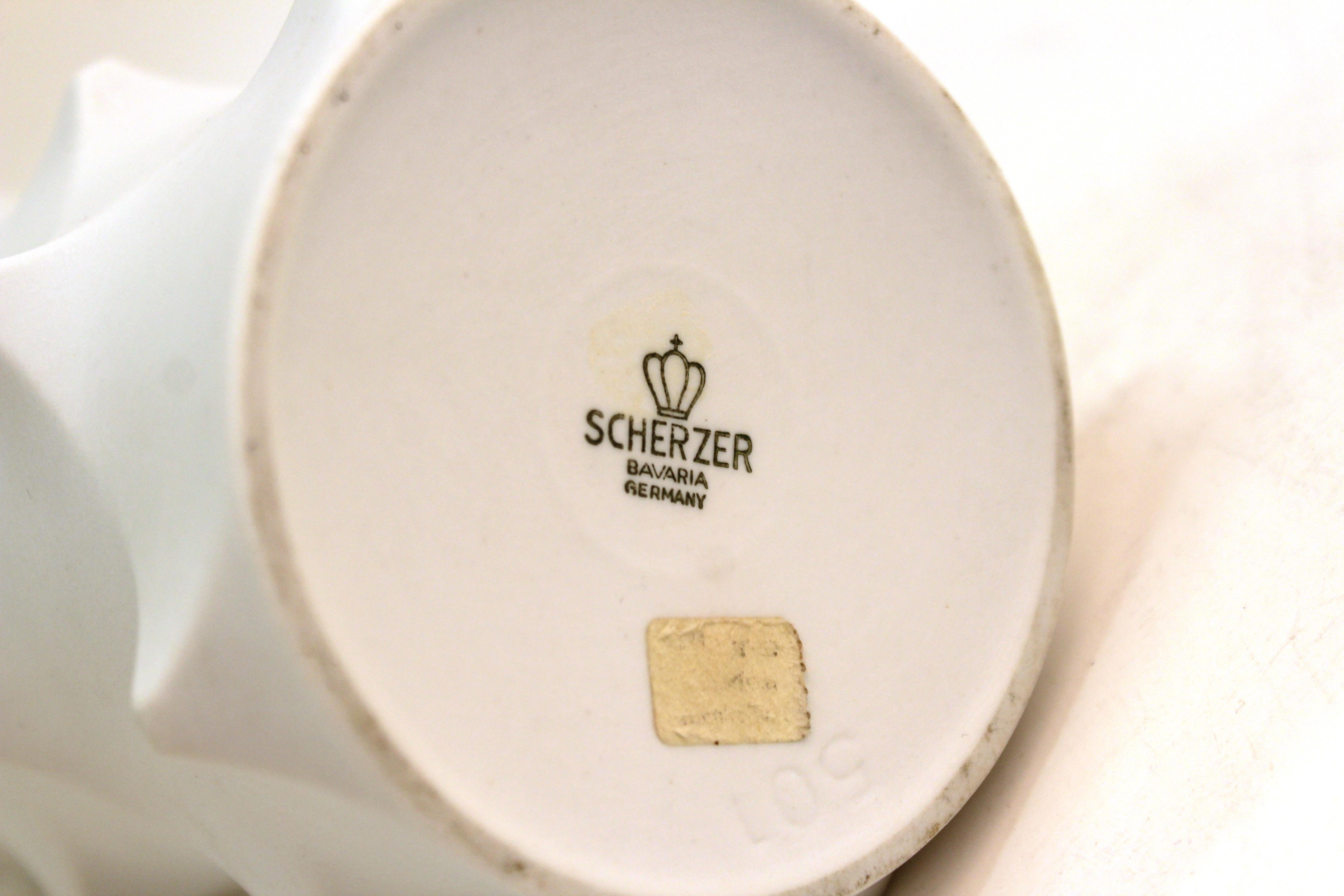 Porcelain Bavarian Scherzer White Op Art Vase