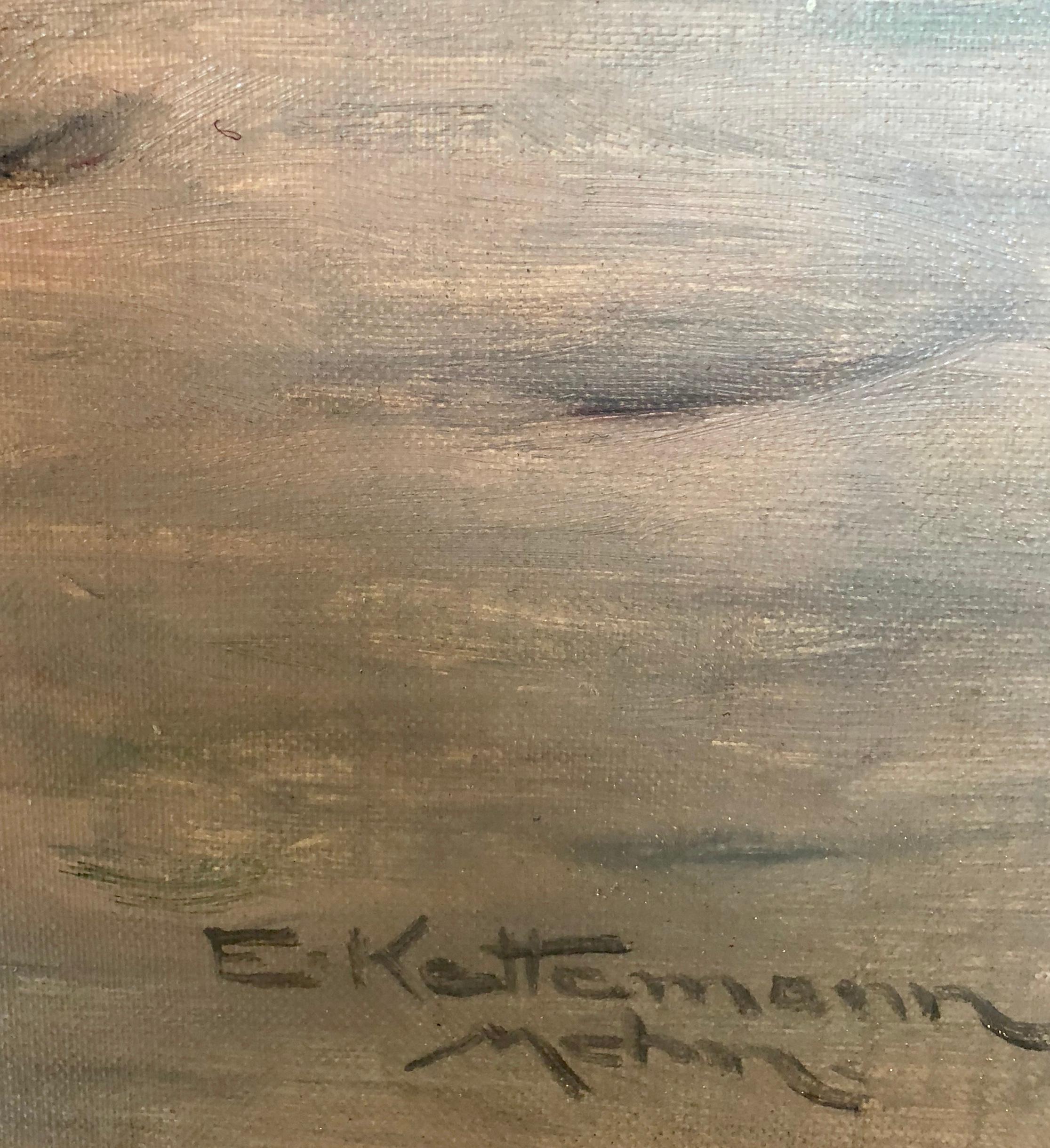 Oil on canvas, signed lower right.
Erwin Kettemann (1897–1971) was a landscape painter from Munich. He was a representative of late Impressionism as well as the 19th century “Karlsruher Schule”. In the style of the Karlruhe Schule, a close study