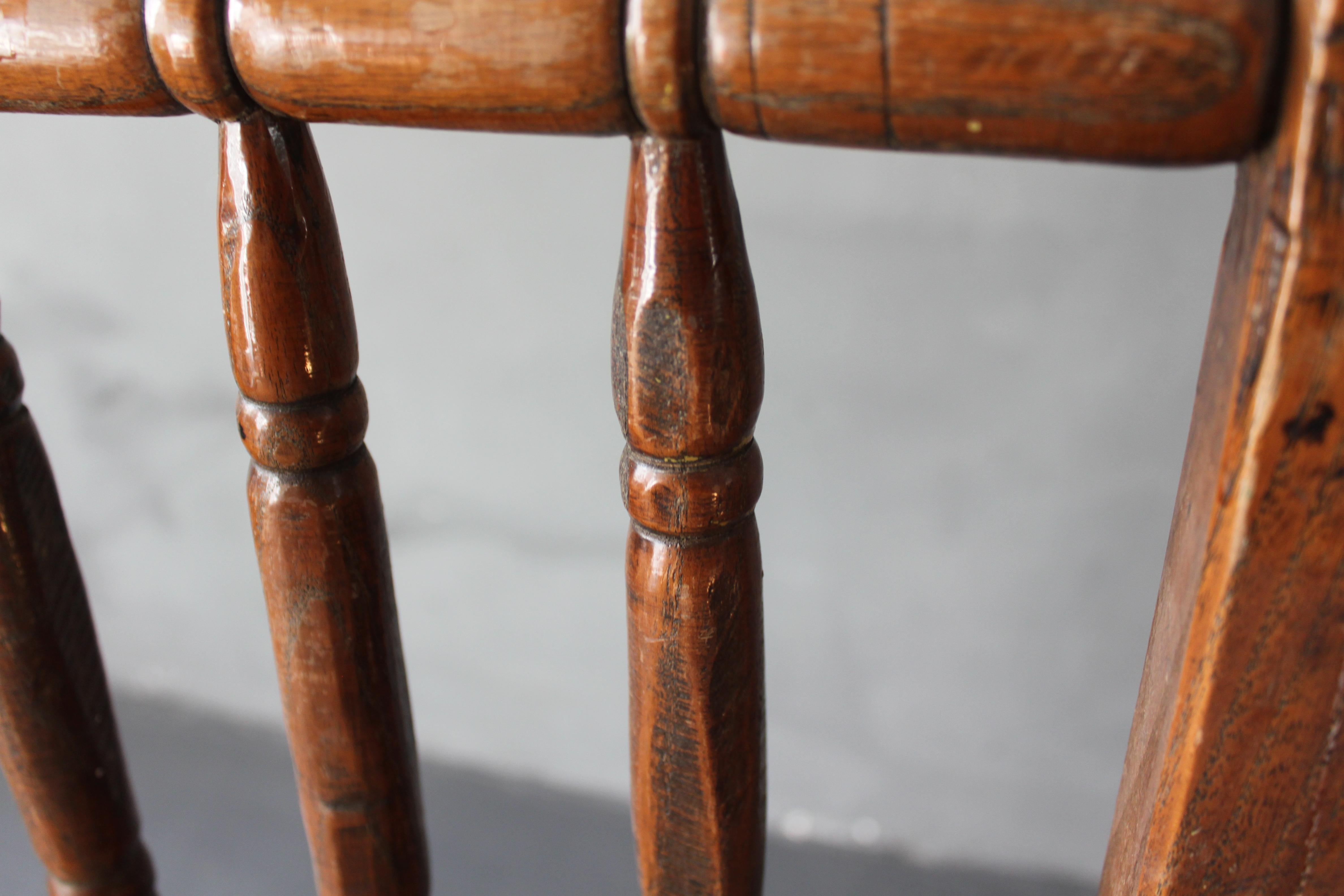 Belle Époque, Oak, Bavarian, European, Wicker Side Chair in Brown For Sale 5