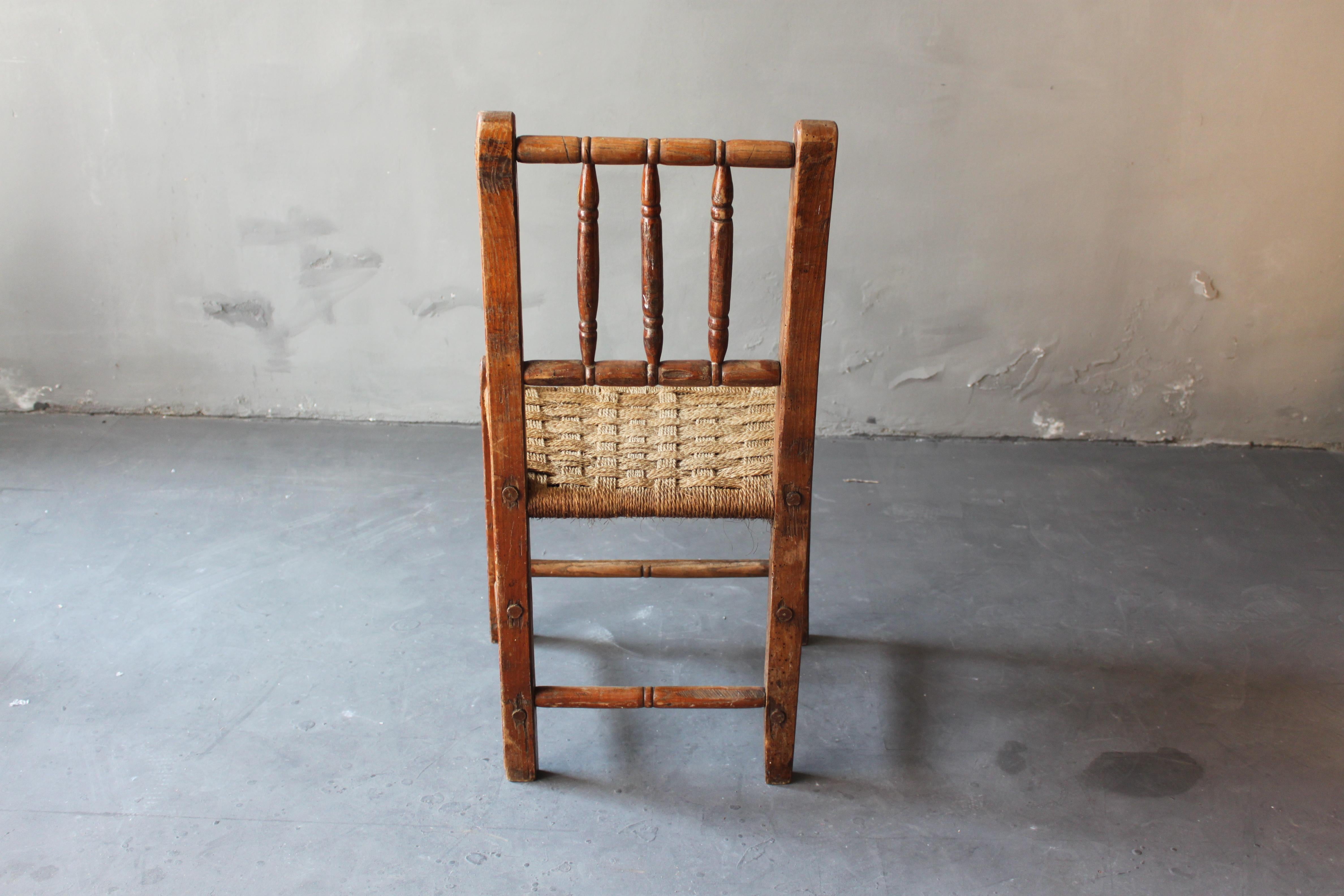 Belle Époque, Oak, Bavarian, European, Wicker Side Chair in Brown In Good Condition For Sale In Frankfurt, DE