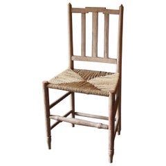 Antique Bavarian Wicker Chair ca. 1900, brown, handmade, simple and elegant