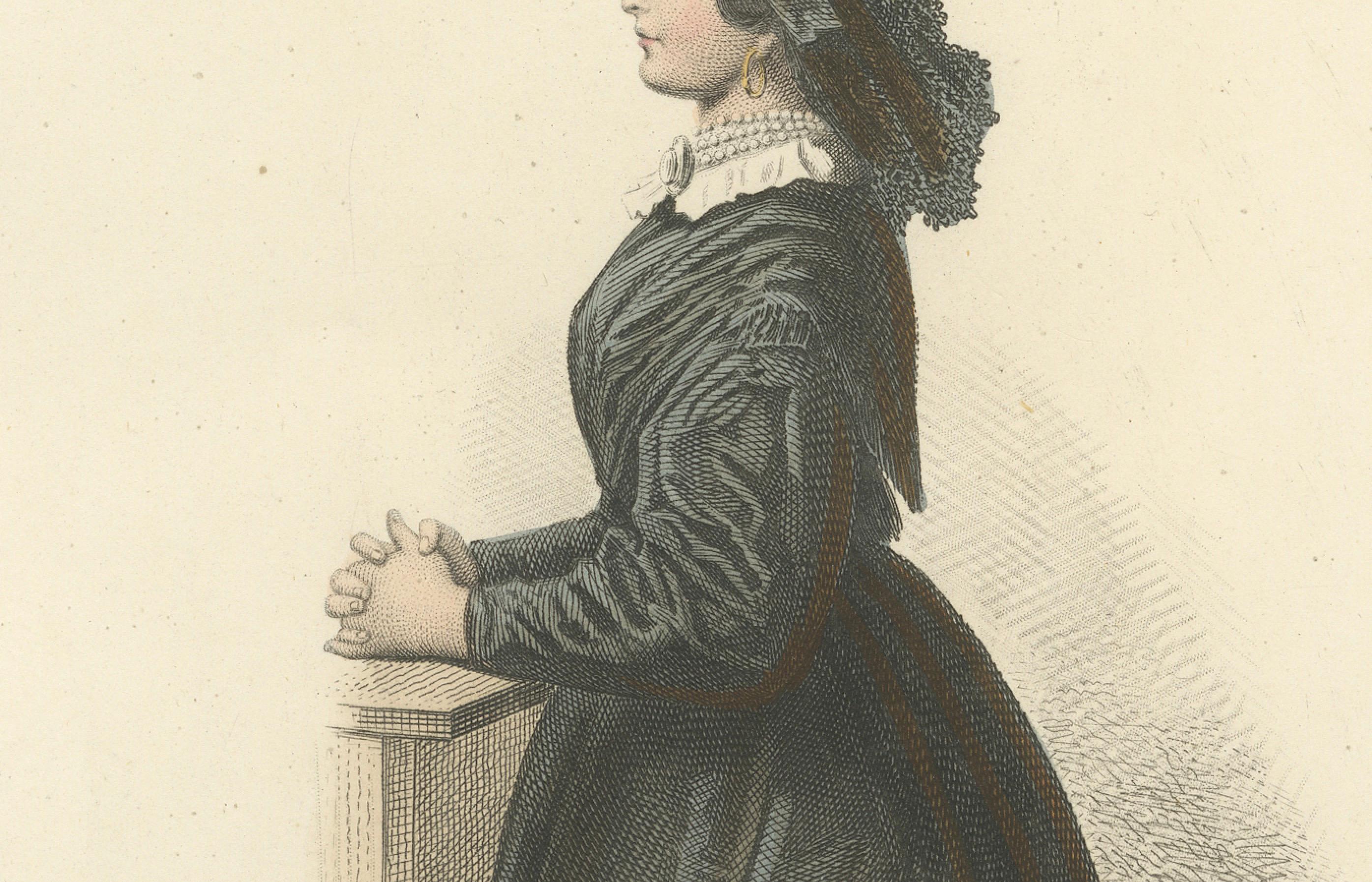 Bayerische Frau Druck Passau Deutschland 1853 von Compte-Calix - Handkolorierte Litho im Zustand „Gut“ im Angebot in Langweer, NL